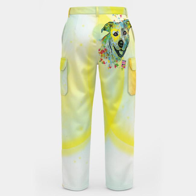 Cargohose mit Kiki - Hose, lang oder kurz, bunt, 100% Polyester, Grösse S-5XL, fester Stoff, Normale Passform, SOKA, Listenhund, AmStaff, Staff, Staffordshire, PitBull, Pit